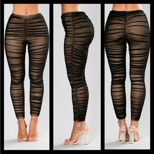 Ruched Mesh Leggings
